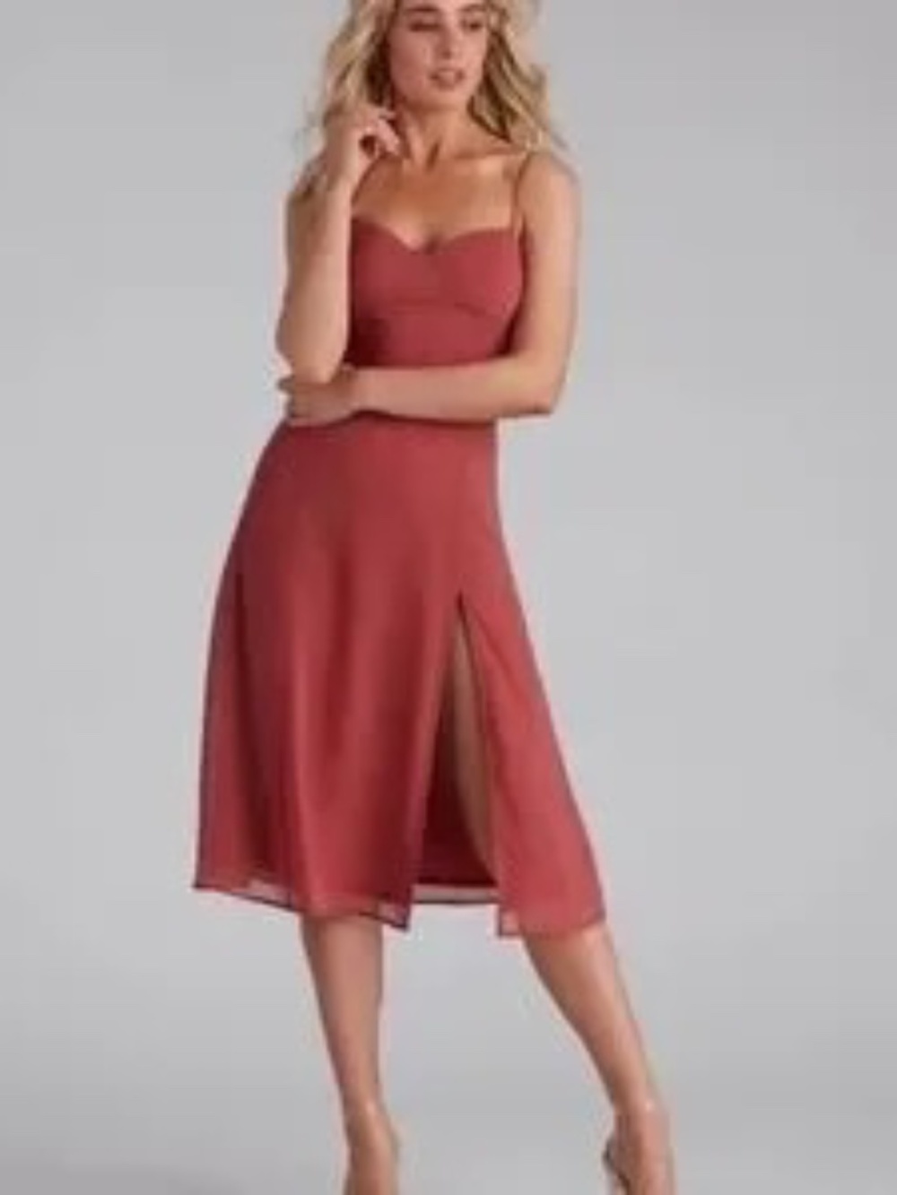 WINDSOR DUSTY ROSE MIDI DRESS, XS, NWT